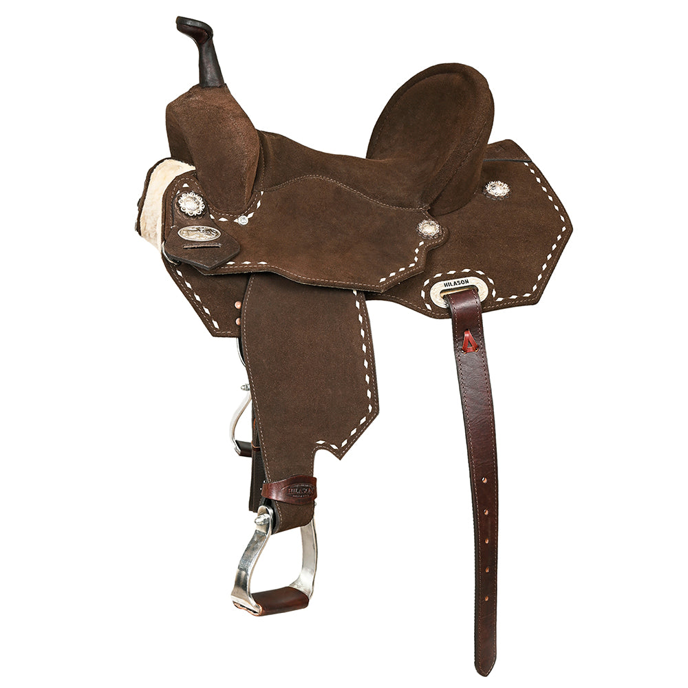 14-In Flex Tree Western Buckstitch Trail Barrel Handcrafted Leather Saddle For Endurance