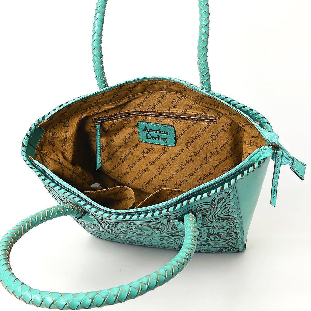 Tote Hand Tooled Genuine Leather women bag western handbag purse