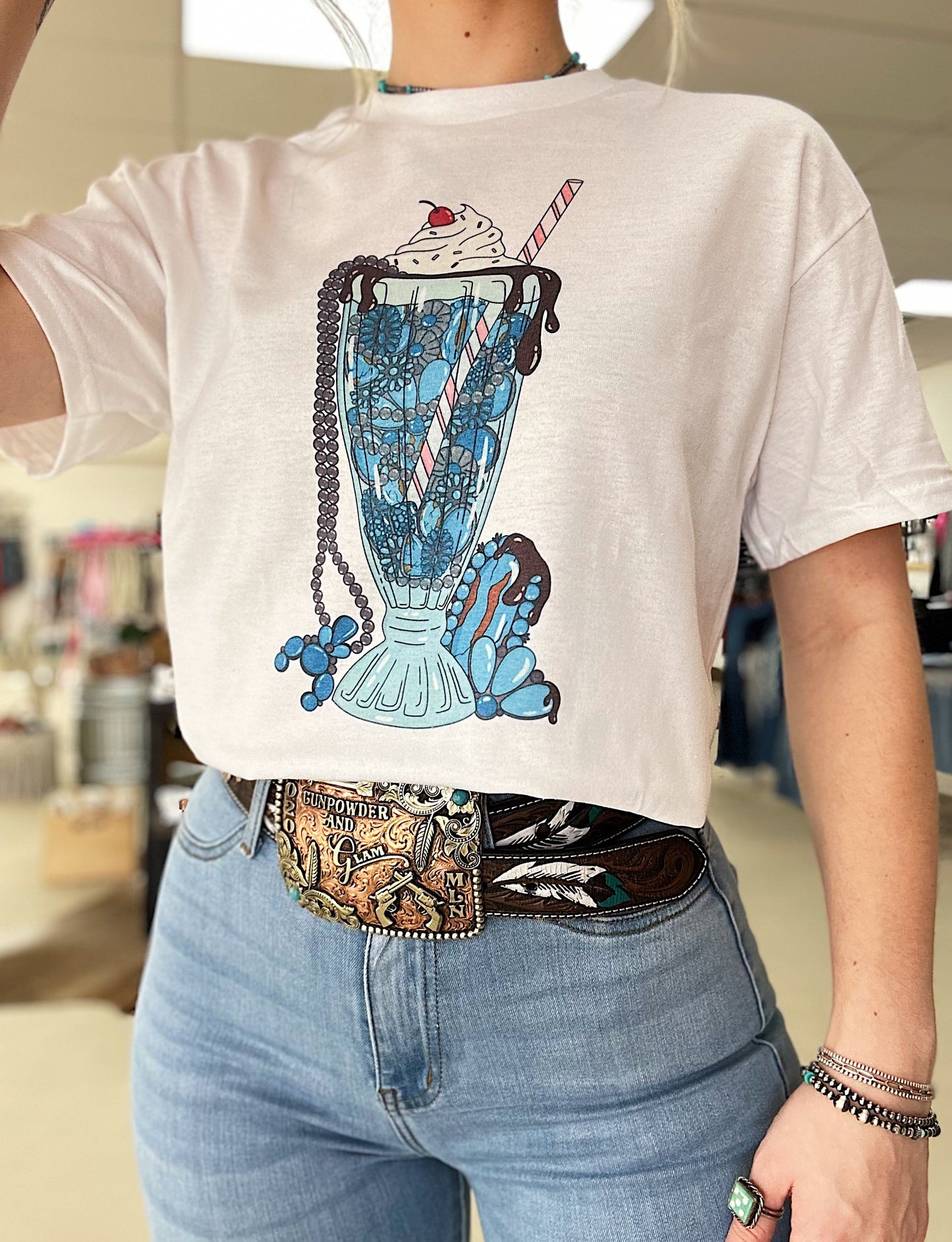 Turquoise Milkshake TEE or CREWNECK
