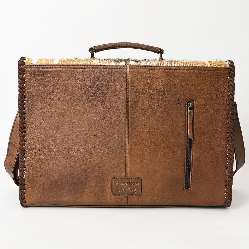 ADBG1420 Briefcase Hair On Genuine Leather Women Bag Western Handbag Purse