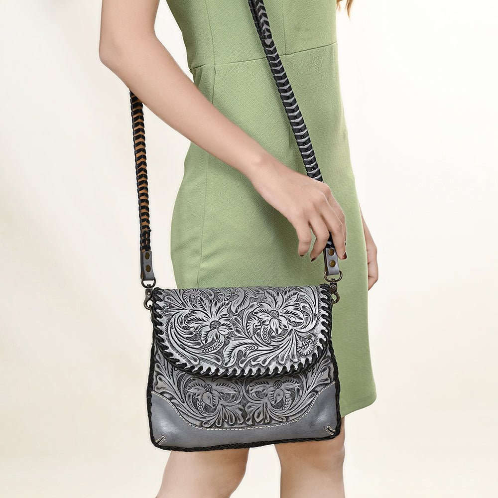 American Darling Small Crossbody Hand Tooled Genuine Leather women bag western handbag purse