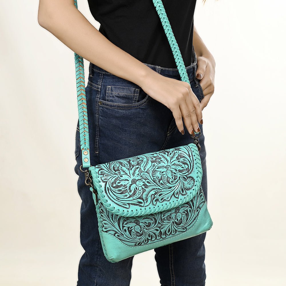 American Darling Small Crossbody Hand Tooled Genuine Leather women bag western handbag purse