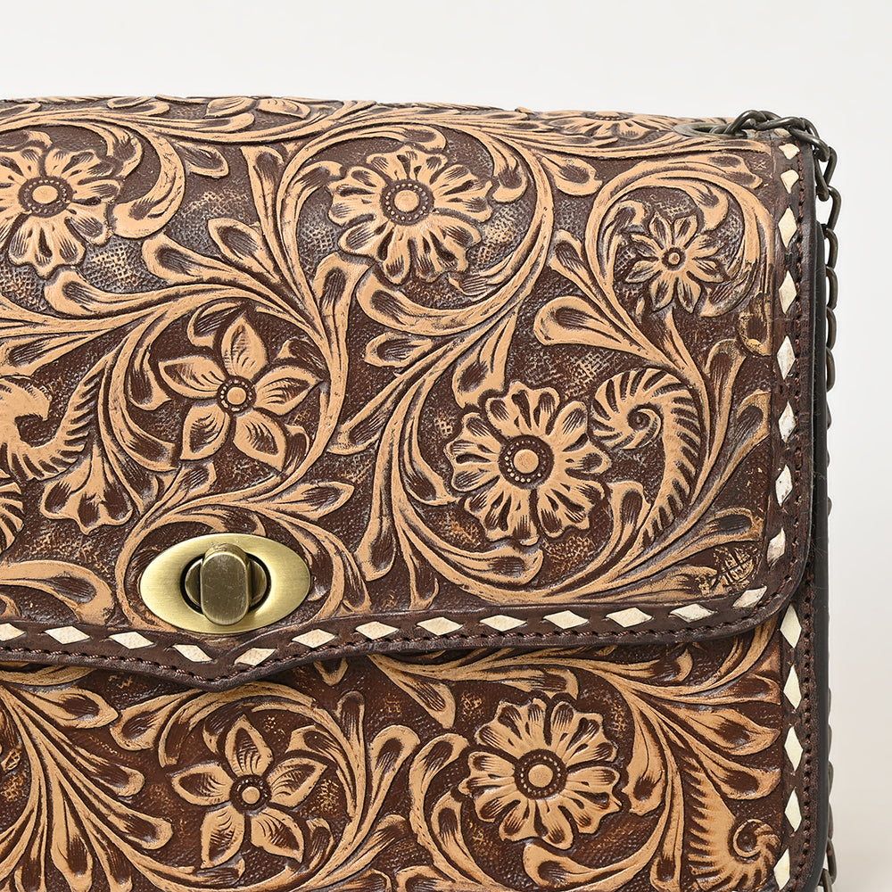 American Darling Adbgz820A Small Crossbody Hand Tooled Genuine Leather Women Bag Western Handbag Purse
