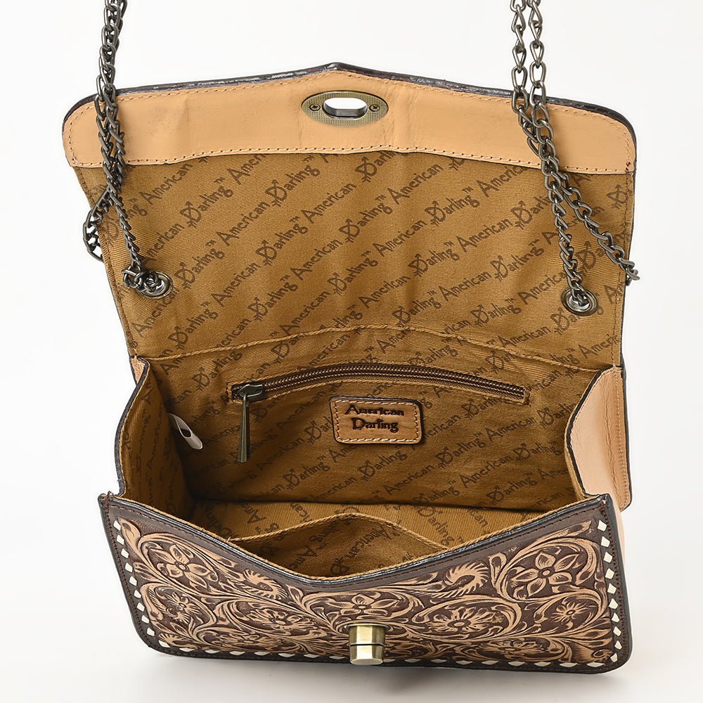 American Darling Adbgz820A Small Crossbody Hand Tooled Genuine Leather Women Bag Western Handbag Purse