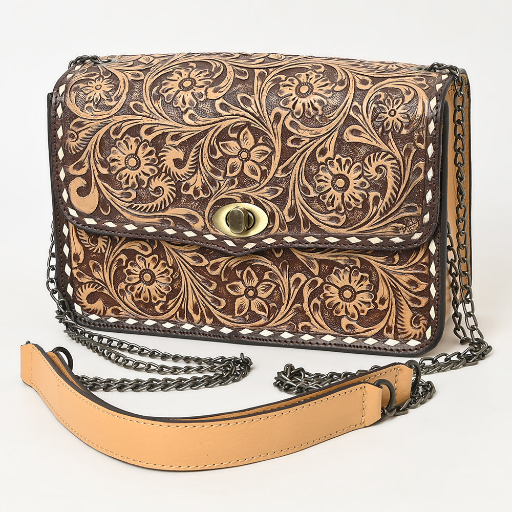 American Darling Adbgz820A Small Crossbody Hand Tooled Genuine Leather Women Bag Western Handbag Purse