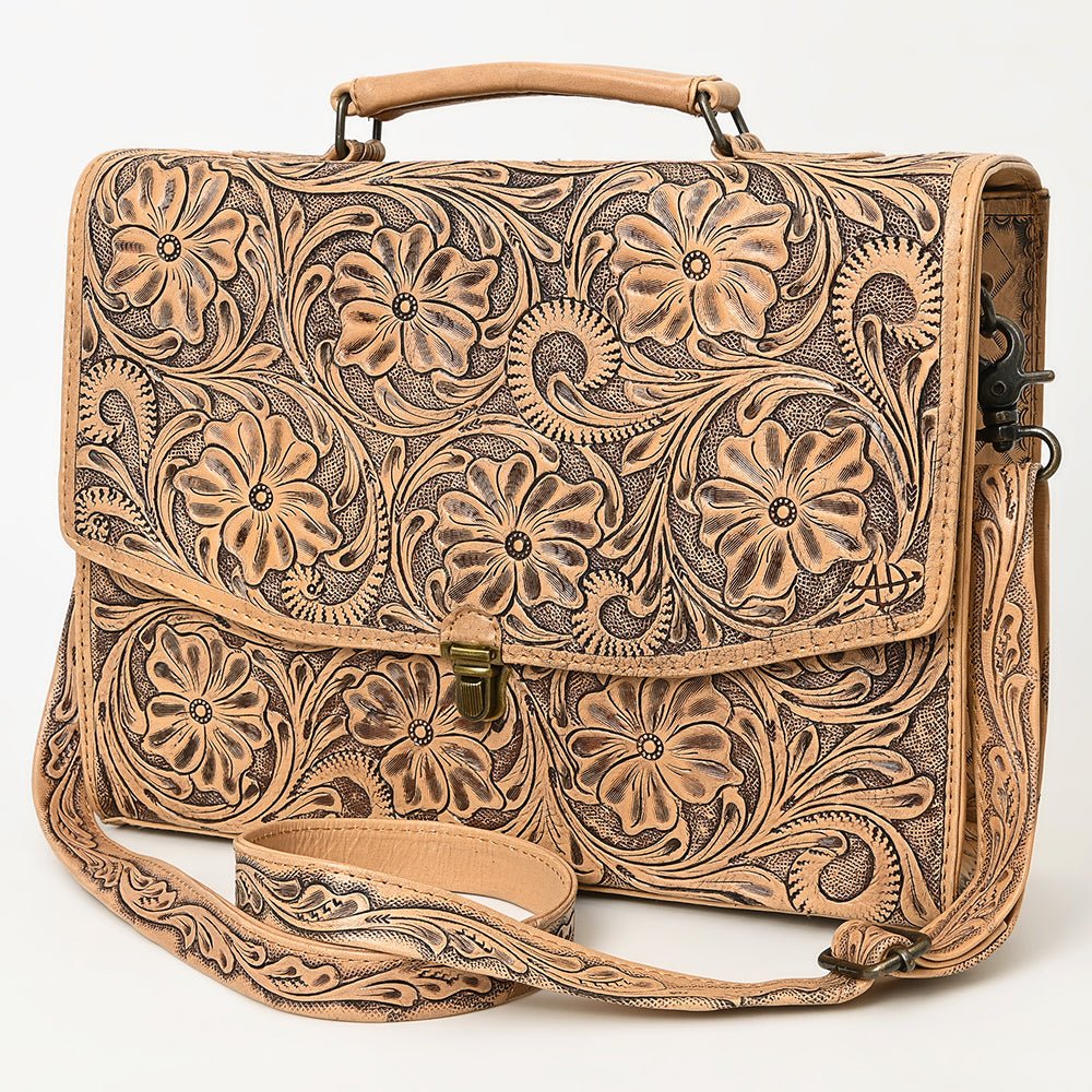 American Darling BRIEFCASE Hand Tooled Genuine Leather women bag western handbag purse