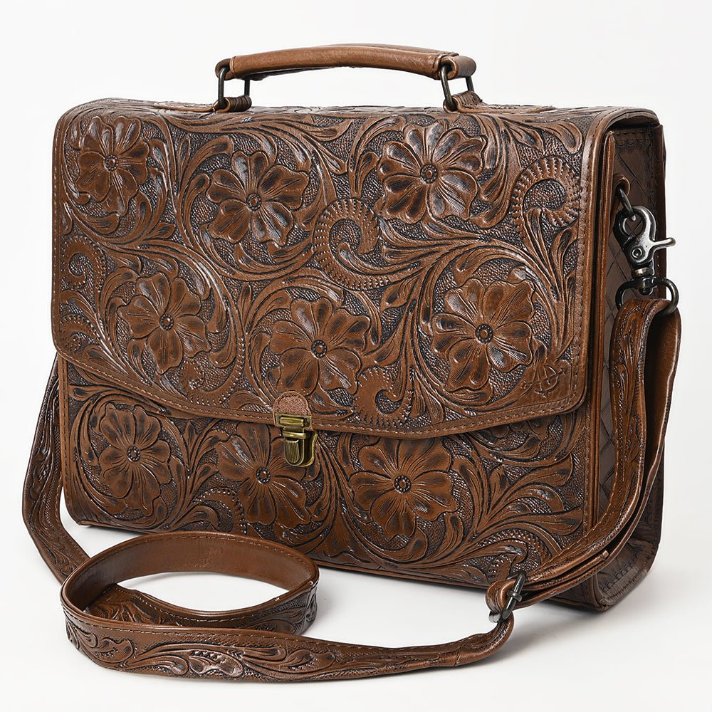 American Darling BRIEFCASE Hand Tooled Genuine Leather women bag western handbag purse
