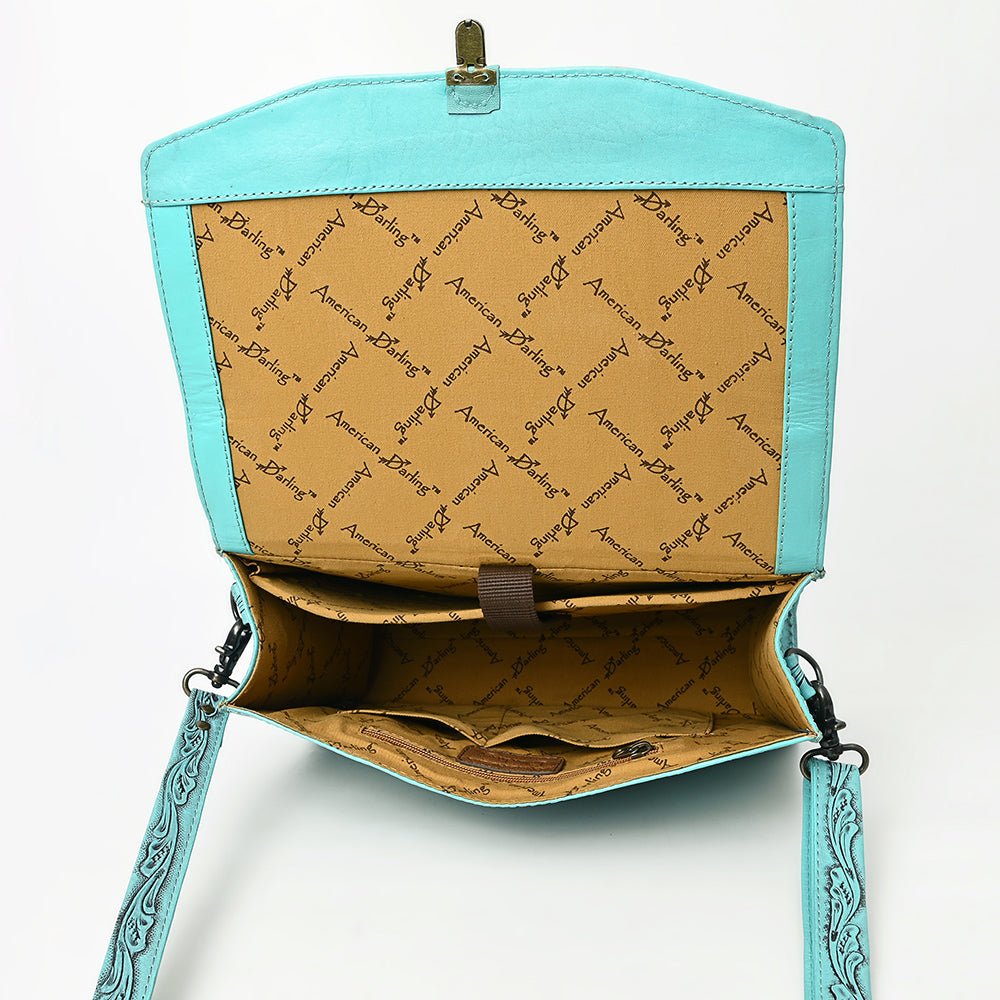 American Darling BRIEFCASE Hand Tooled Genuine Leather women bag western handbag purse