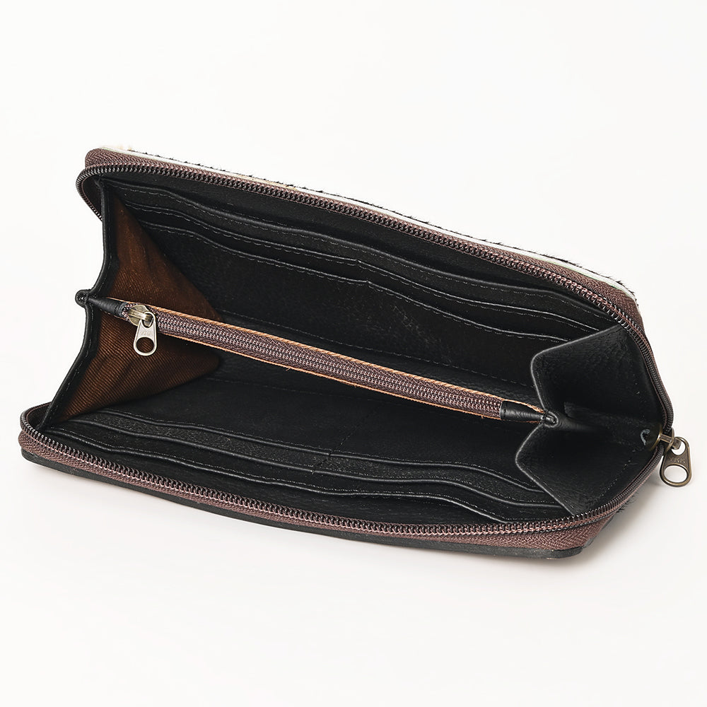 OHLAY WALLET Hand Tooled Hair-on Genuine Leather women bag western handbag purse