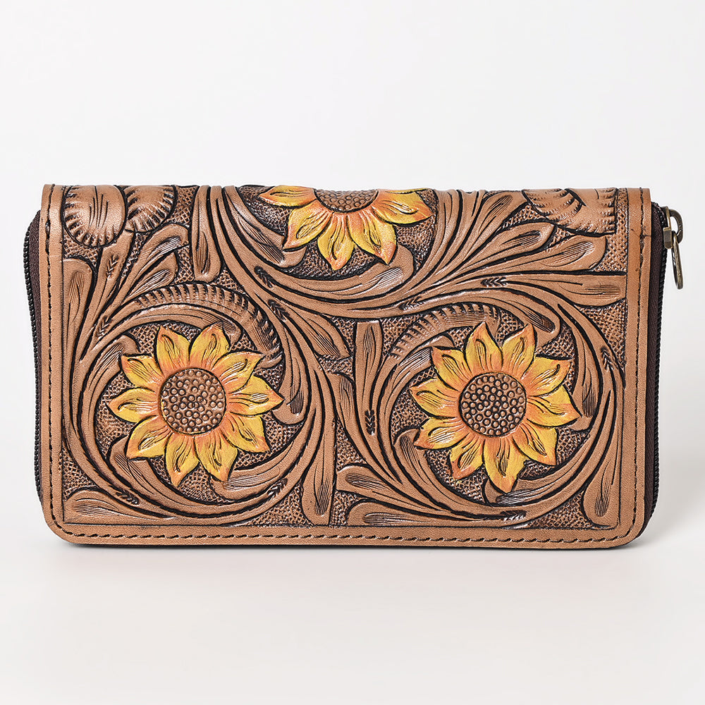 OHLAY WALLET Hand Tooled  Genuine Leather women bag western handbag purse