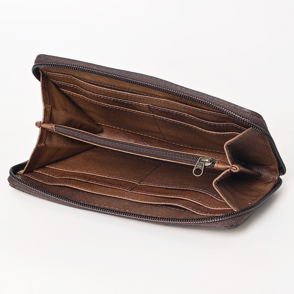 OHLAY WALLET Hand Tooled  Genuine Leather women bag western handbag purse