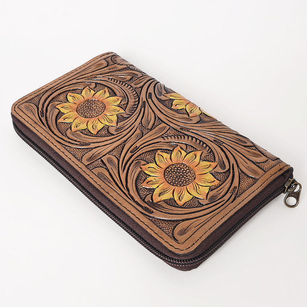 OHLAY WALLET Hand Tooled  Genuine Leather women bag western handbag purse