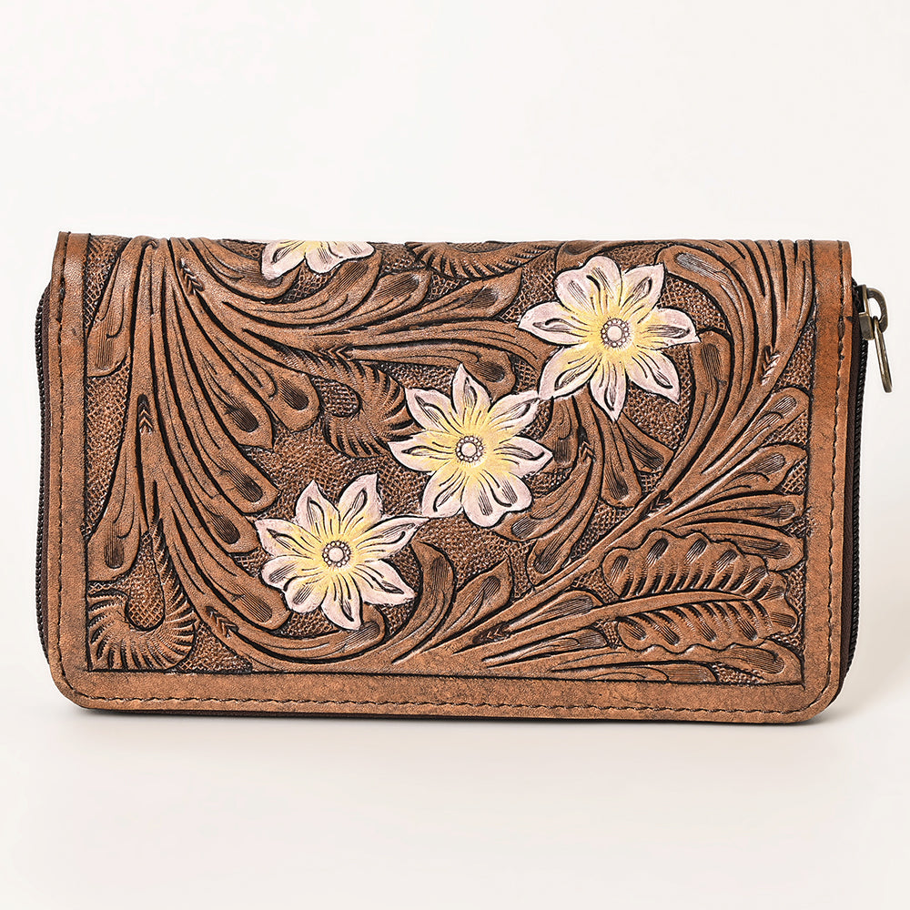 OHLAY WALLET Hand Tooled  Genuine Leather women bag western handbag purse