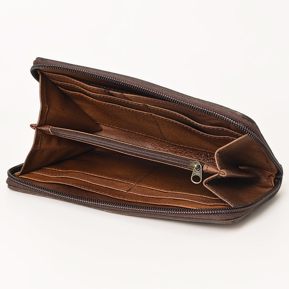 OHLAY WALLET Hand Tooled  Genuine Leather women bag western handbag purse