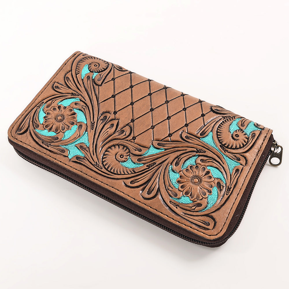 OHLAY WALLET Hand Tooled  Genuine Leather women bag western handbag purse