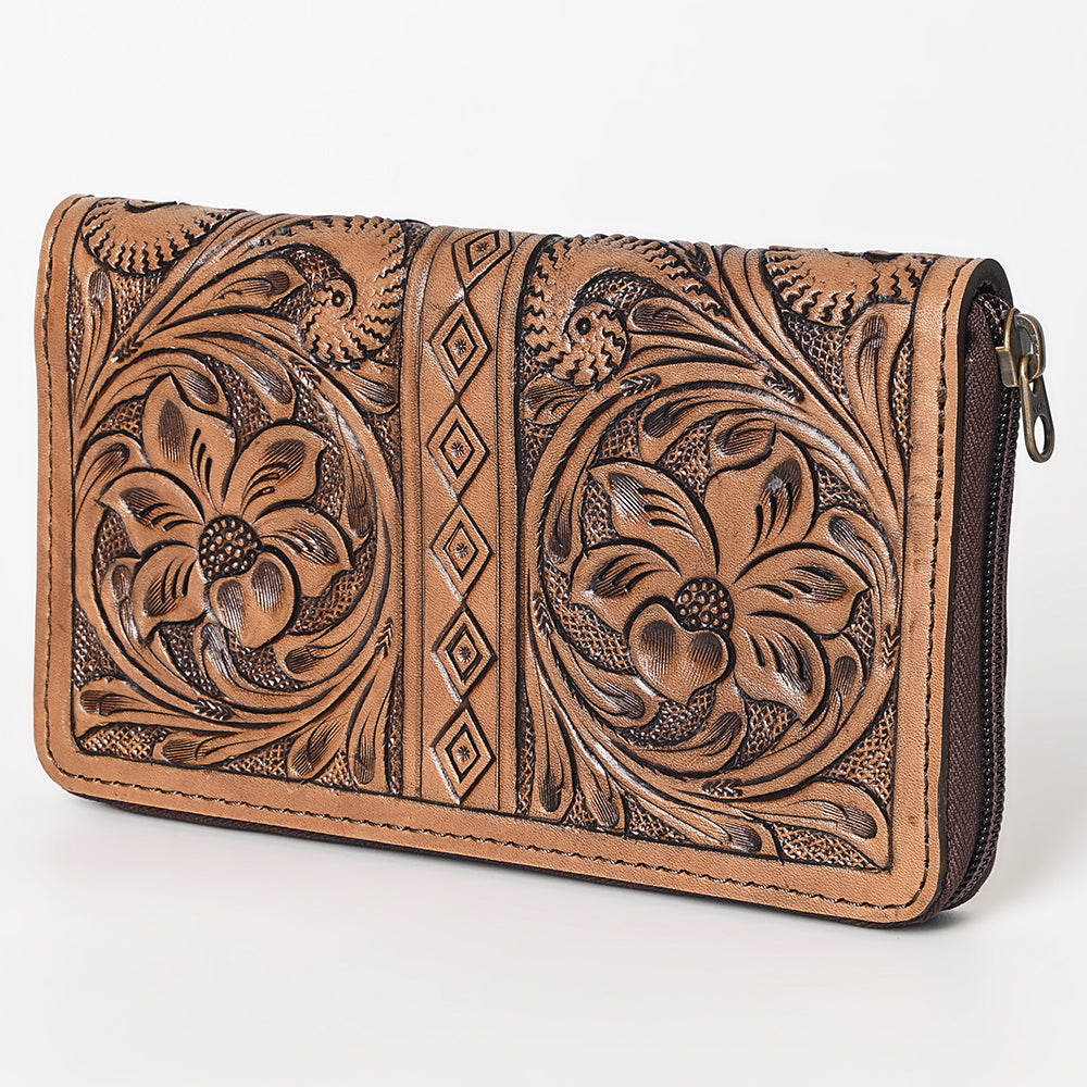 OHLAY WALLET Hand Tooled Genuine Leather women bag western handbag purse