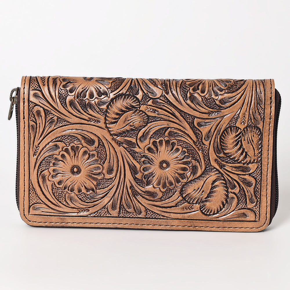 OHLAY WALLET Hand Tooled  Genuine Leather women bag western handbag purse