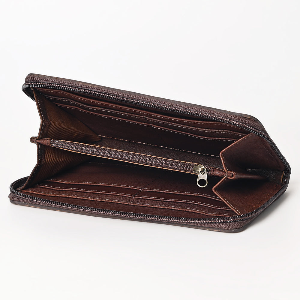 OHLAY WALLET Hand Tooled  Genuine Leather women bag western handbag purse