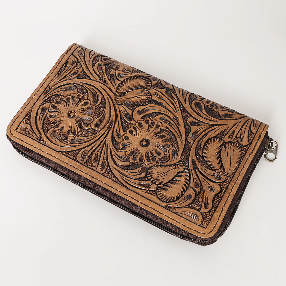 OHLAY WALLET Hand Tooled  Genuine Leather women bag western handbag purse