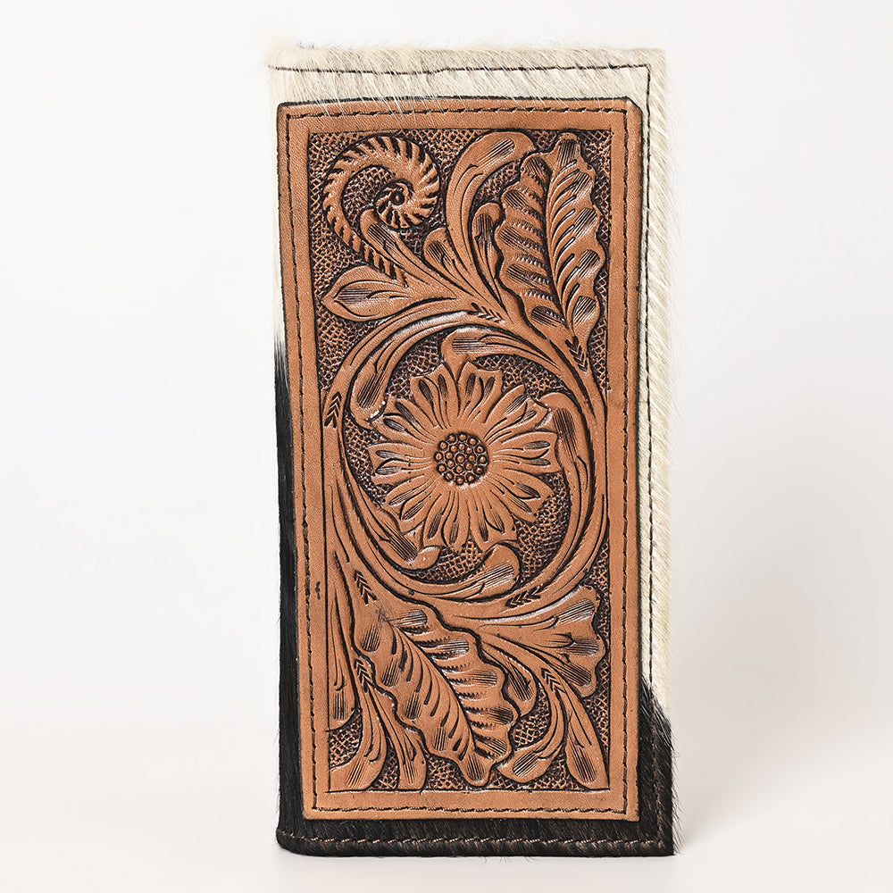 OHLAY WALLET Hand Tooled Hair-on Genuine Leather women bag western handbag purse