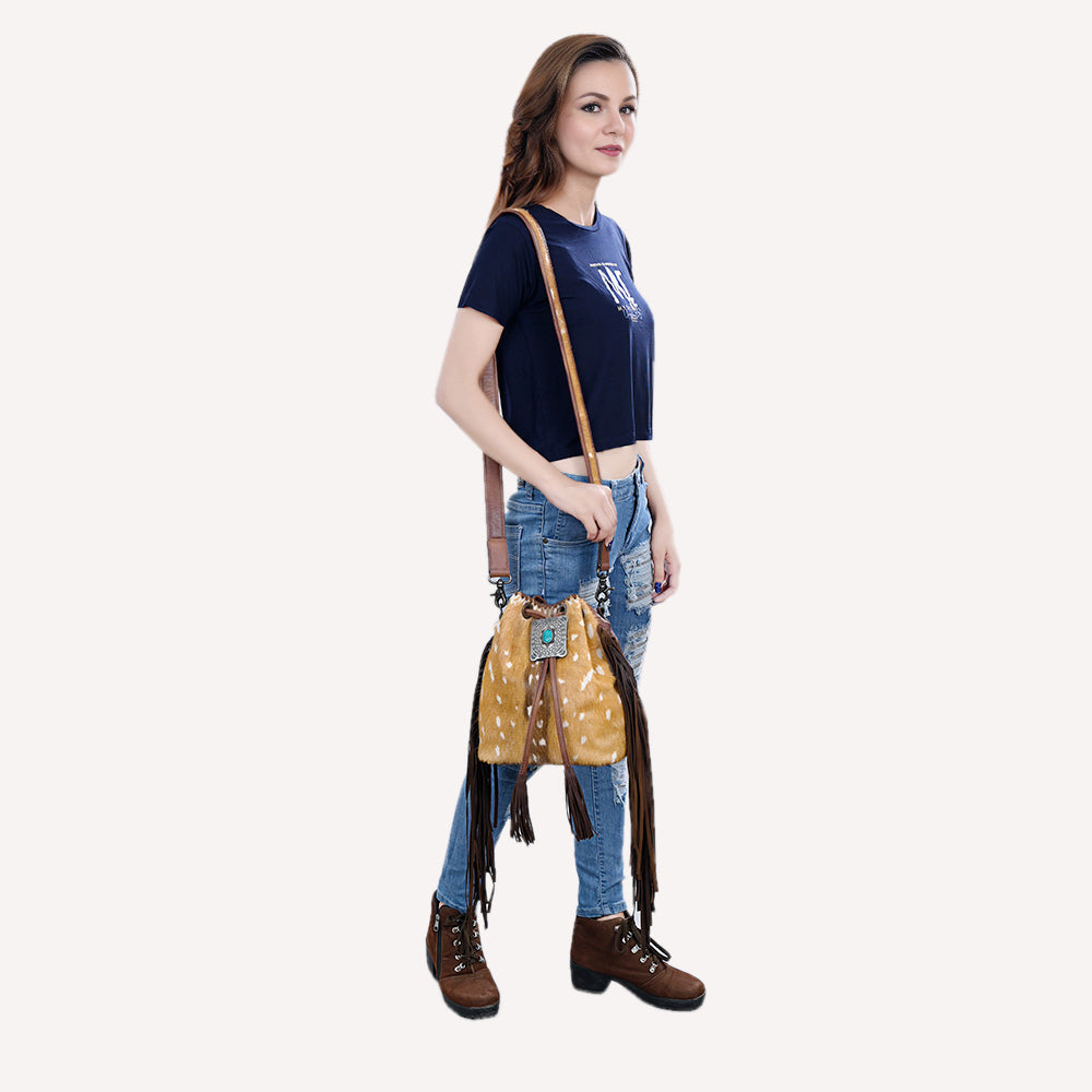 American Darling Hair-On Genuine Leather Women Bag Western Handbag Purse