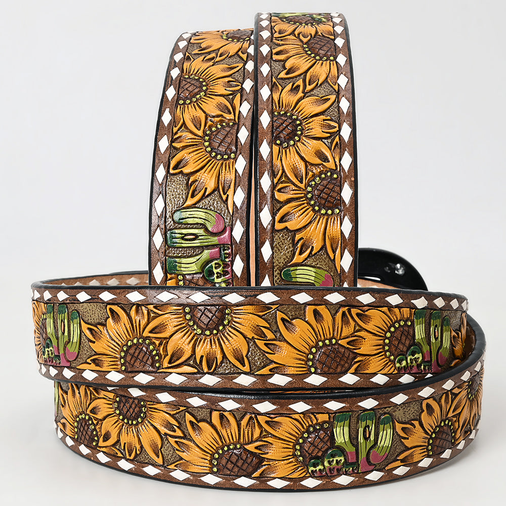 Beautifully Hand Tooled Genuine American Leather Belt Men and Women