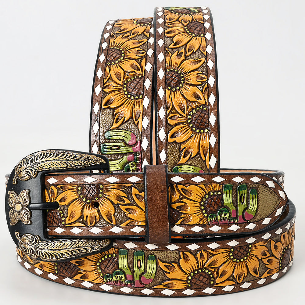 Beautifully Hand Tooled Genuine American Leather Belt Men and Women