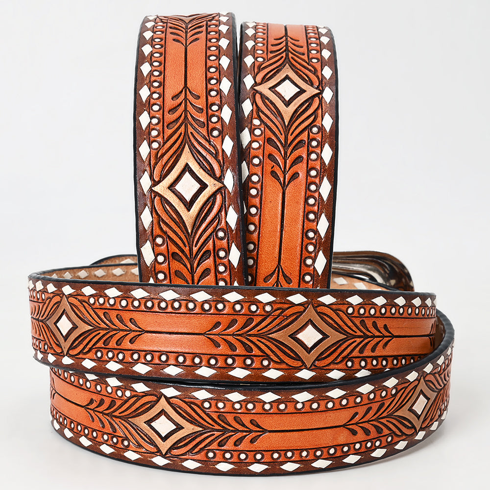 Beautifully Hand Tooled Genuine American Leather Belt Men and Women