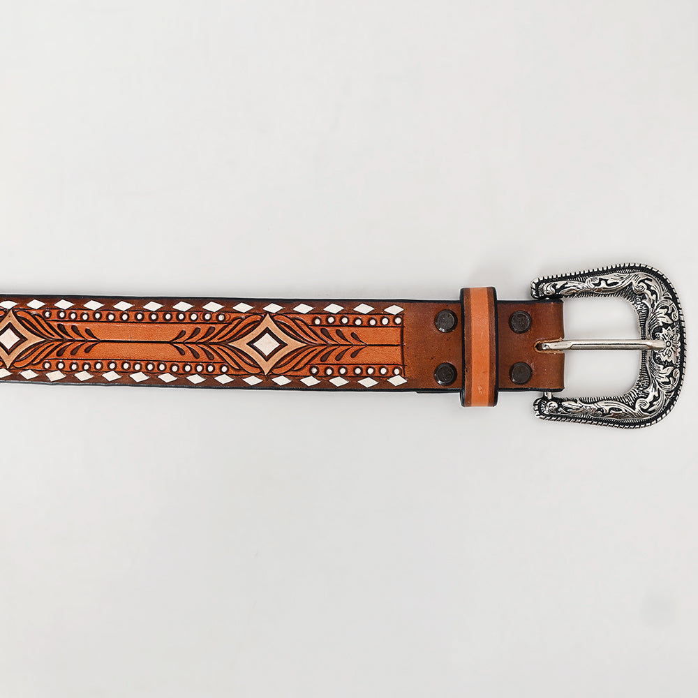 Beautifully Hand Tooled Genuine American Leather Belt Men and Women