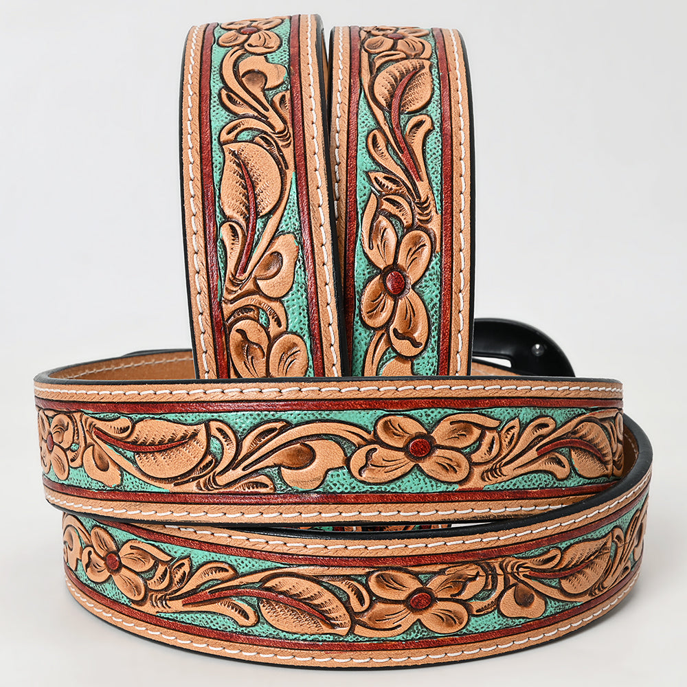 AMERICAN DARLING Beautifully Hand Tooled American Leather Unisex Belt