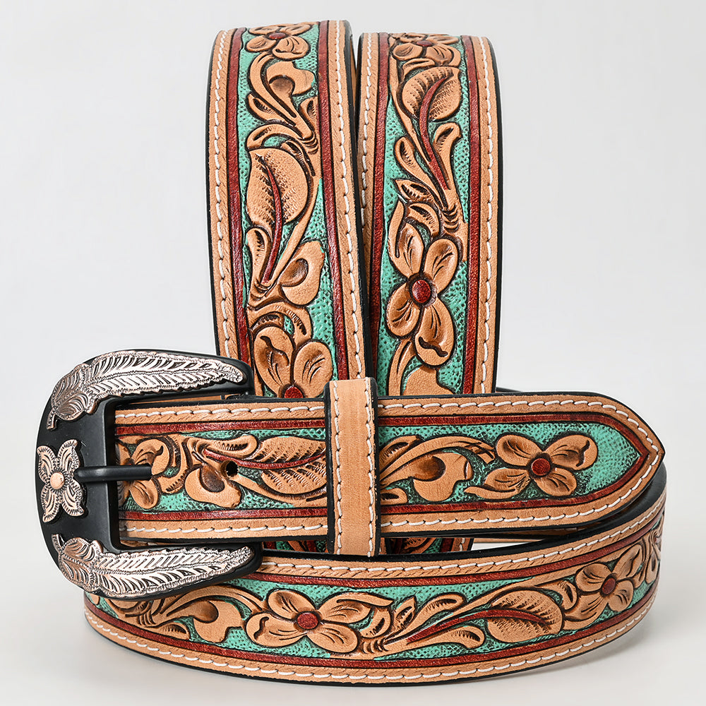 AMERICAN DARLING Beautifully Hand Tooled American Leather Unisex Belt