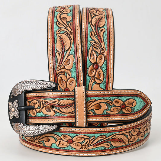 AMERICAN DARLING Beautifully Hand Tooled American Leather Unisex Belt