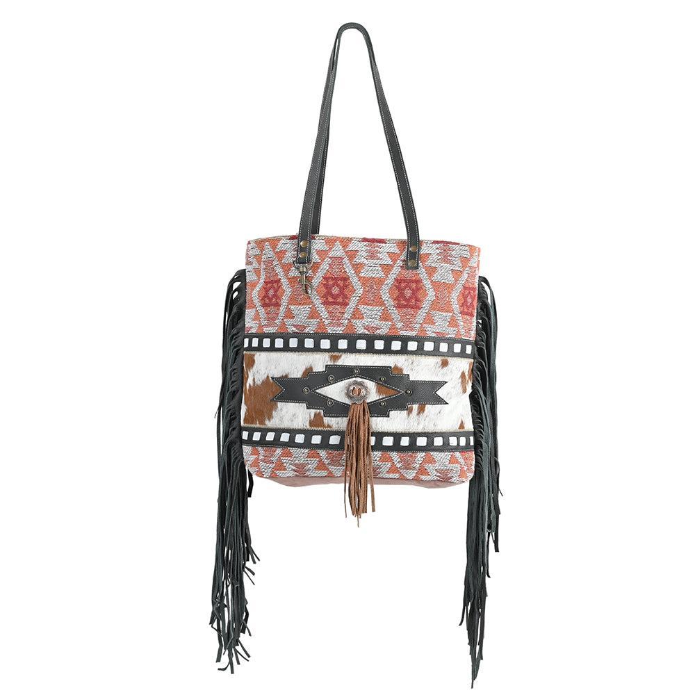 OHLAY OHV301 TOTE Upcycled Wool Upcycled Canvas Hair-on Genuine Leather women bag western handbag purse