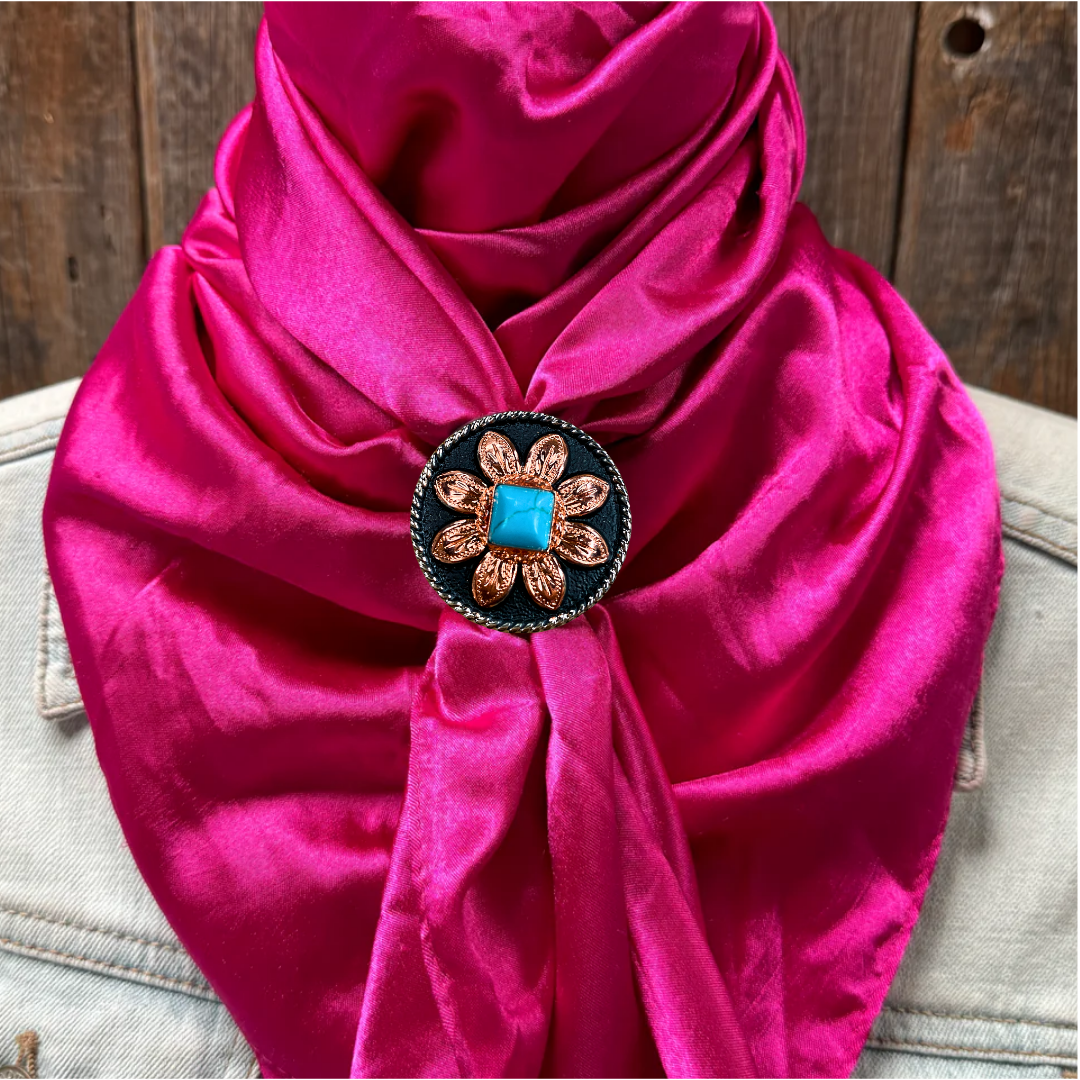 35X35" Solid Fuchsia Wild Rag / Scarf WRS12 - Western Concho Wild Rag Slides - Assorted