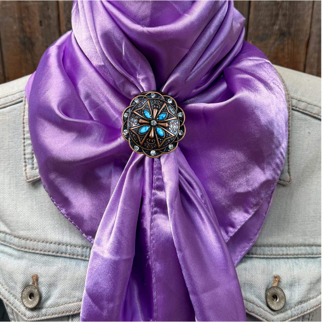 35X35" Solid Lavender Wild Rag / Scarf WRS13 - Western Concho Wild Rag Slides - Assorted