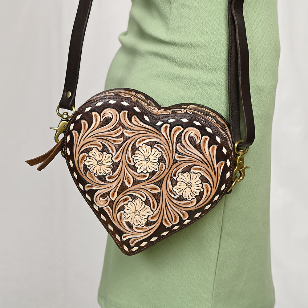 American Darling Adbga425A Canteen Hand Tooled Genuine Leather Women Bag Western Handbag Purse