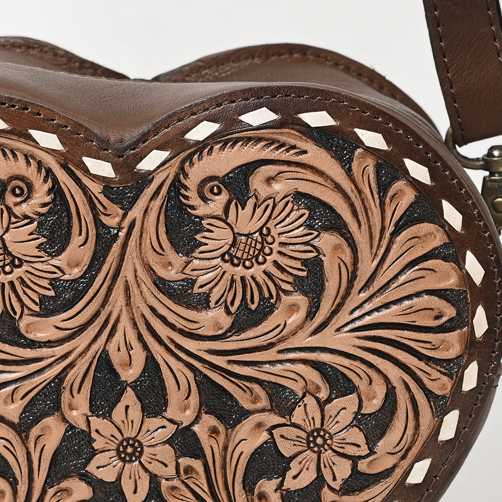 American Darling Adbga430A Canteen Hand Tooled Genuine Leather Women Bag Western Handbag Purse