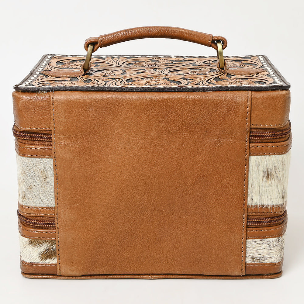 American Darling Adbga454D Jewelry Case Hand Tooled Hair-On Genuine Leather Women Bag Western Handbag Purse