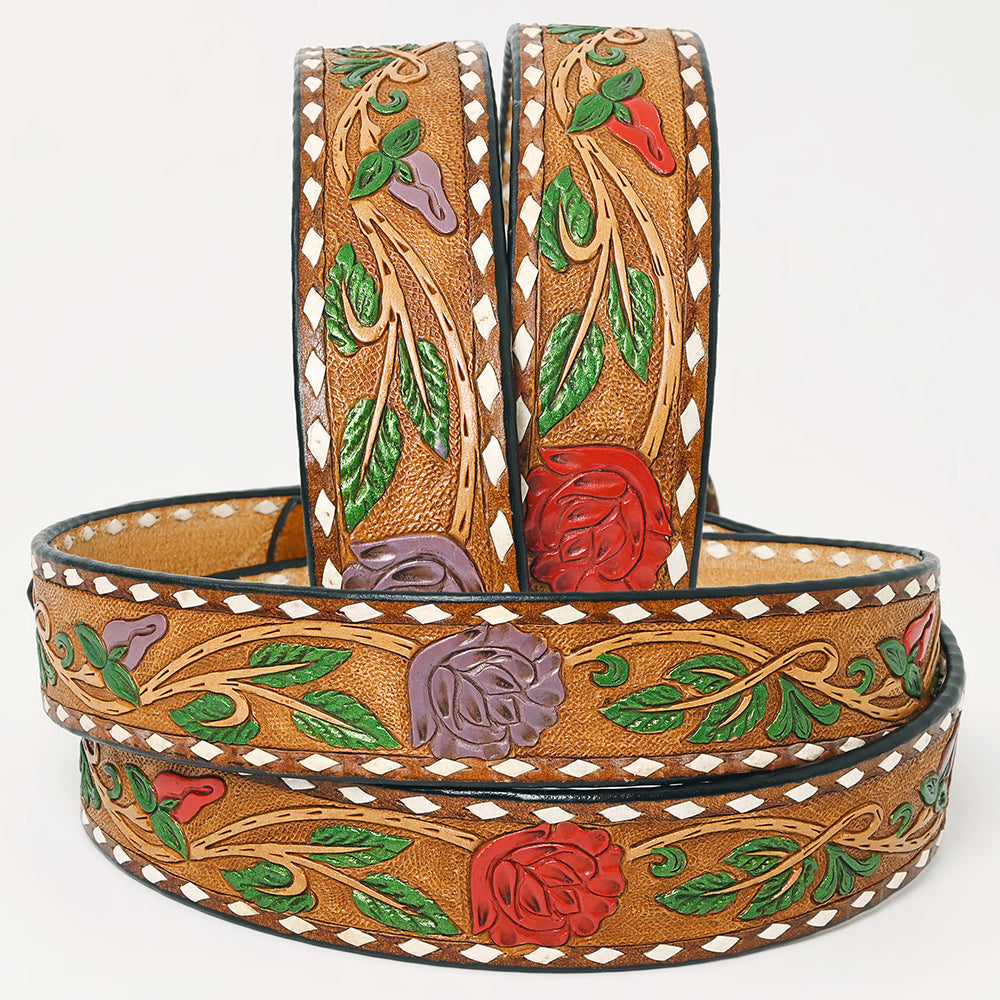 American Darling  Beautifully Hand Tooled Genuine American Leather Belt Men and  Women