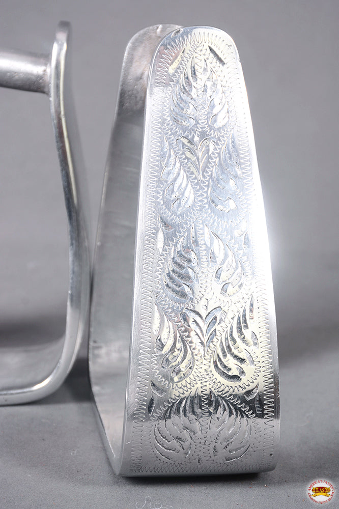 HILASON Aluminum Slanted Western Horse Stirrups 7 Inch | Aluminum Stirrups for Horses | Lightweight Aluminum Stirrups | Slanted Western Stirrups