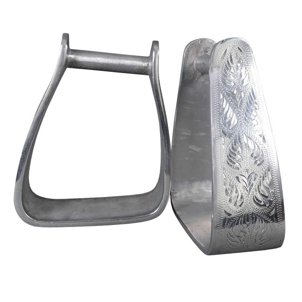 HILASON Aluminum Slanted Western Horse Stirrups 7 Inch | Aluminum Stirrups for Horses | Lightweight Aluminum Stirrups | Slanted Western Stirrups