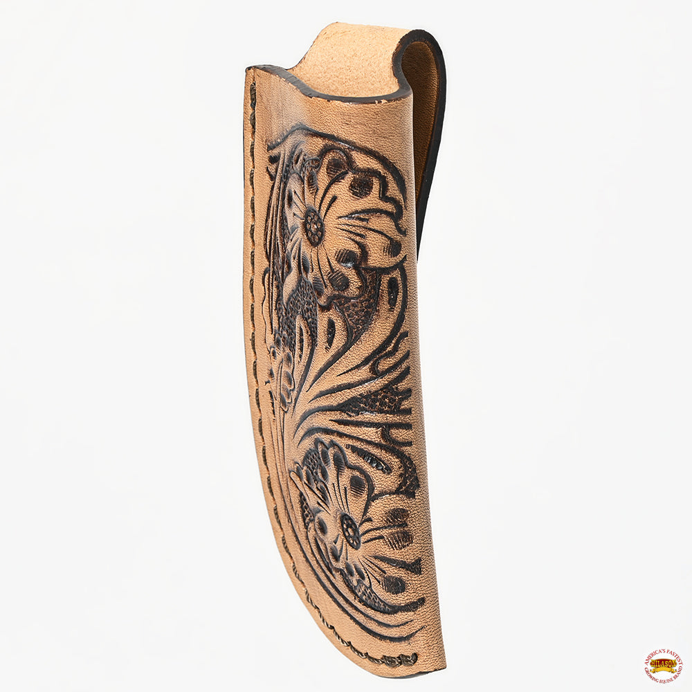 Med-Lrg Hilason Western Floral Stylish Design Geniune Leather Knife Holder