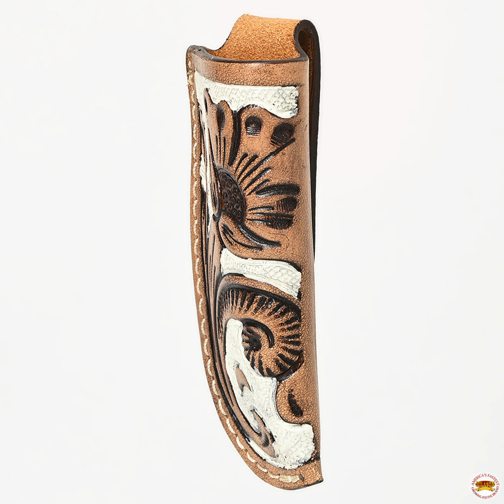 Med-Lrg Hilason Western Floral Stylish Design Geniune Leather Knife Holder
