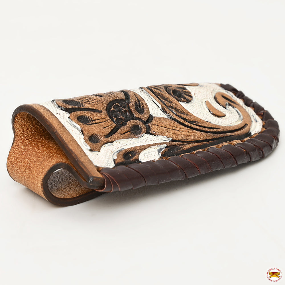 Med-Lrg Hilason Western Floral Stylish Design Geniune Leather Knife Holder