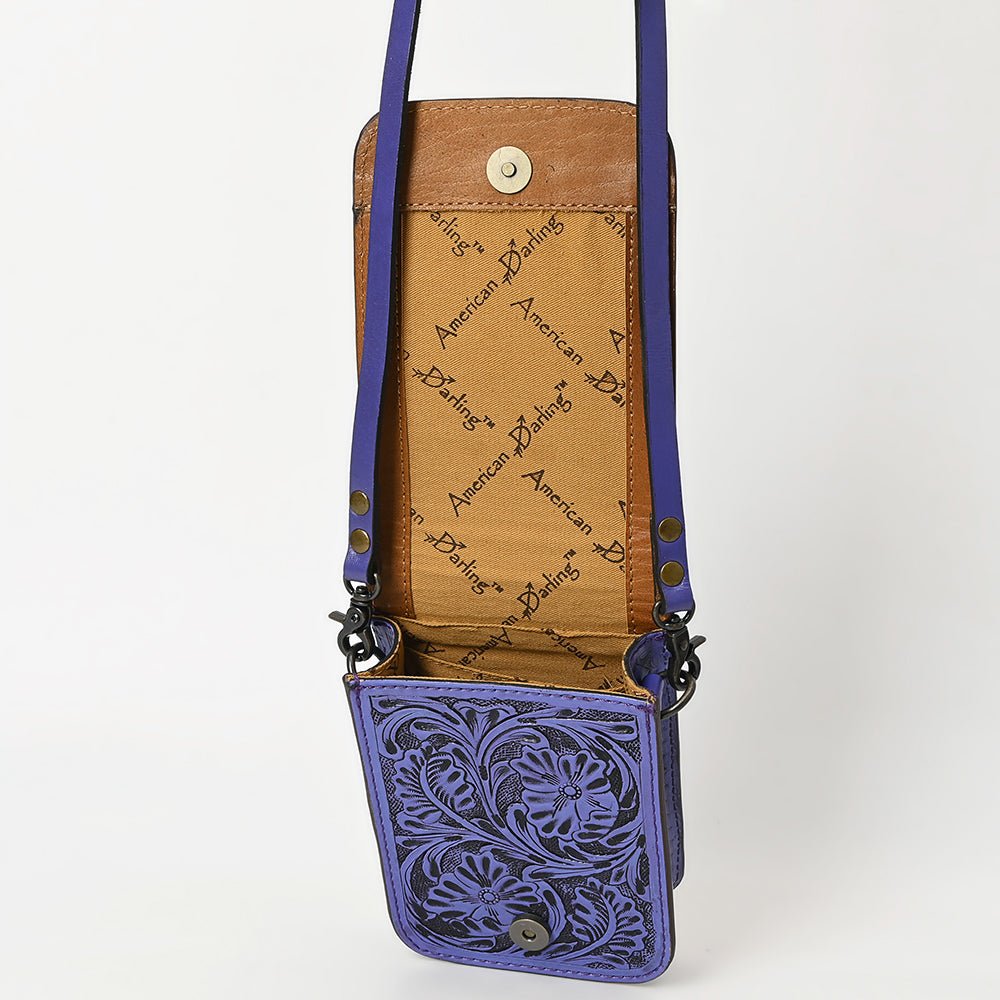 American Darling Cell Phone Holder Hand Tooled Genuine Leather women bag western handbag purse
