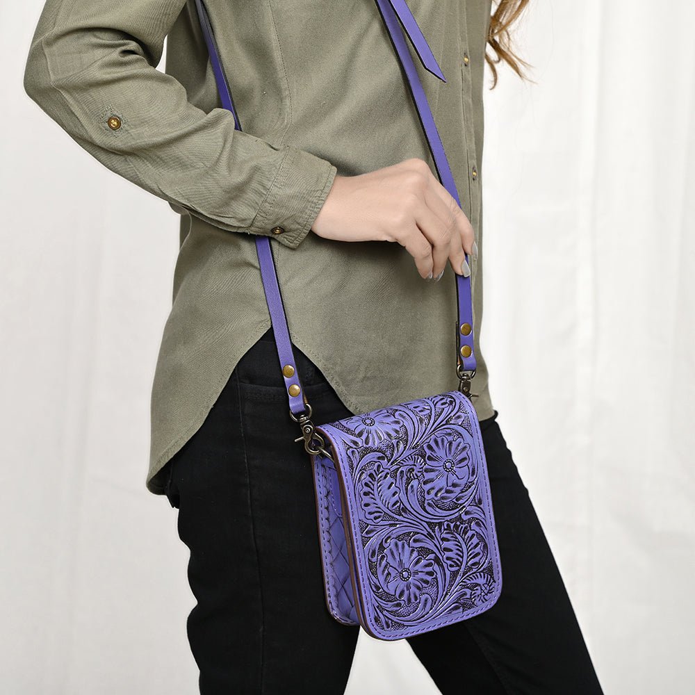 American Darling Cell Phone Holder Hand Tooled Genuine Leather women bag western handbag purse