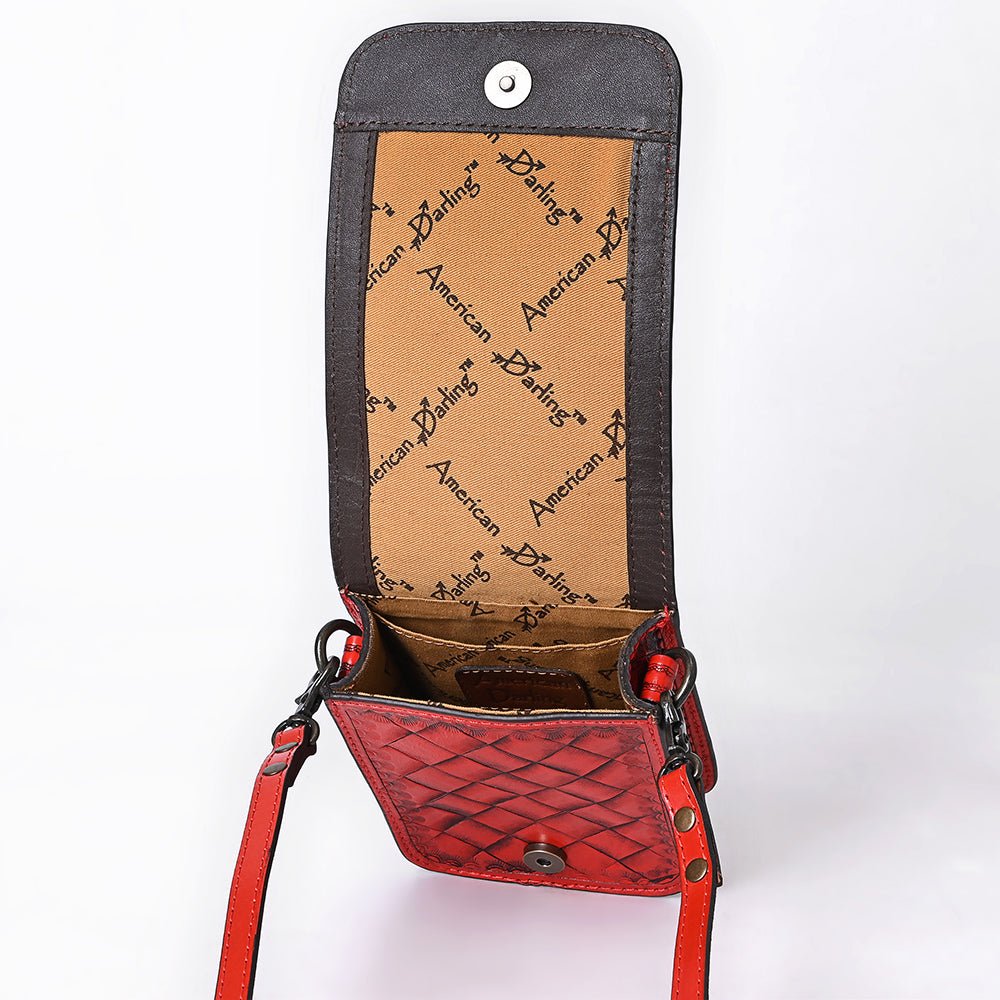 American Darling Cell Phone Holder Hand Tooled Genuine Leather women bag western handbag purse