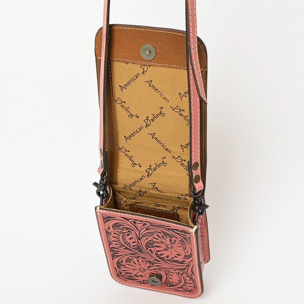 American Darling Cell Phone Holder Hand Tooled Genuine Leather women bag western handbag purse
