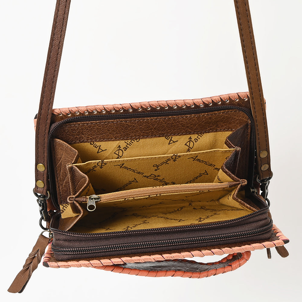 American Darling Clutch Hand Tooled Genuine Leather Women Bag Western Handbag Purse