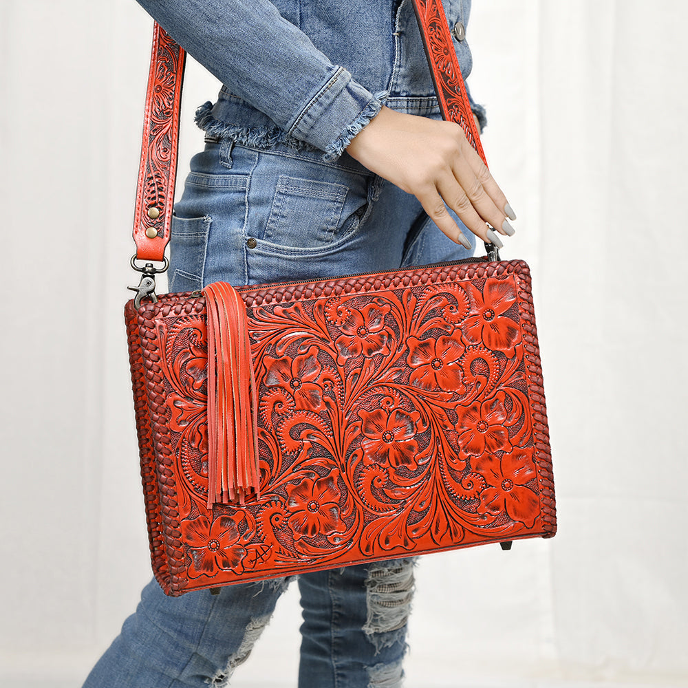 American Darling Hand Tooled Genuine Leather Women Bag Western Handbag Purse